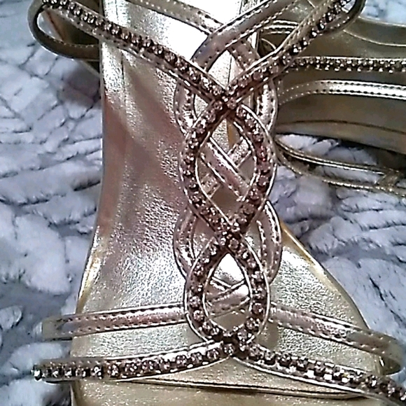 Bakers Gold Rhinestone Heels - Picture 3 of 5